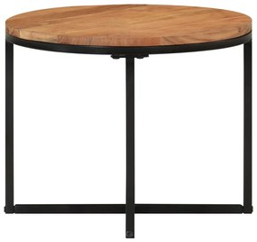 Mesa de centro 45x45x35 cm madeira de acácia maciça e ferro
