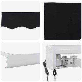 Toldo Retrátil Automático Preto 350x250 cm