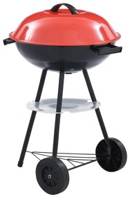46611 vidaXL Churrasqueira XXL a carvão com rodas 44 cm
