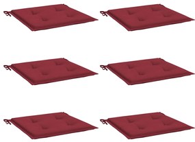 Almofadões p/ cadeiras jardim 6pcs tecido oxford vermelho tinto