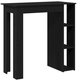 Mesa de Bar vidaXL com Prateleira - Carvalho Preto, 102x50x103.5 cm, F