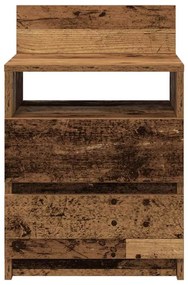 Mesa de cabeceira com 2 gavetas 40x33x60 cm madeira velha