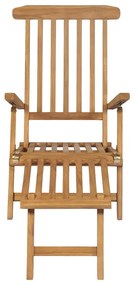 Cadeiras de jardim c/ apoios de pés 2 pcs teca maciça