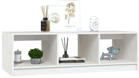 Mesa de centro 110x50x34 cm madeira de pinho maciça branco
