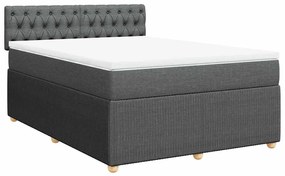 Cama com molas/colchão 160x200 cm tecido cinzento-escuro