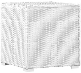 3 pcs espreguiçadeiras jardim c/ mesa de centro vime PE branco