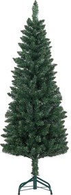 HOMCOM Árvore de Natal Estreita Árvore de Natal Tipo Lápis de 150 cm com Base Dobrável e 317 Ramos para Escritório Verde | Aosom Portugal