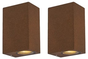 Conjunto de 2 Apliques de Parede Industriais Castanho Oxidado 2-luzes IP44 - Baleno Clássico / Antigo,Country / Rústico,Industrial