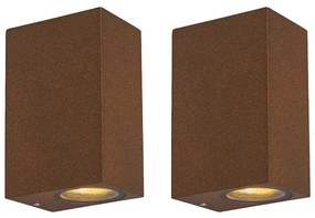 Conjunto de 2 Apliques de Parede Industriais Castanho Oxidado 2-luzes IP44 - Baleno