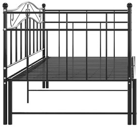Estrutura sofá-cama de puxar 90x200 cm metal preto