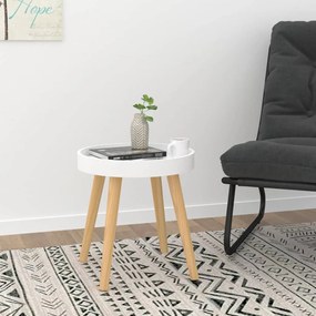 Mesa de apoio 38x38x40 cm deriv. madeira/pinho maciço branco
