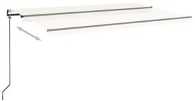 Toldo automático com LED e sensor de vento 500x350 cm cor creme