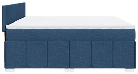 Cama com molas/colchão 180x200 cm tecido azul