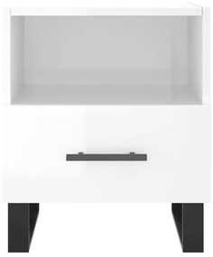 Mesa de cabeceira derivados de madeira branco brilhante