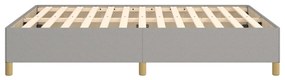 Estrutura de cama sem colchão 140x190 cm tecido cinzento-claro