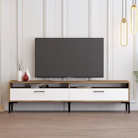 Móvel TV Istanbul – Nogueira/Branco – 180x35x47 cm