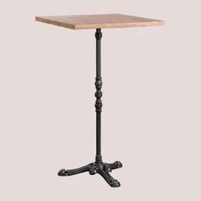 Mesa Alta De Bar Quadrada Em Madeira De Acácia Azteca ↔︎ 70 Cm & Preto - Sklum