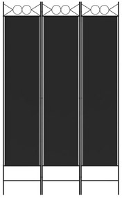 Divisória de quarto com 3 painéis 120x200 cm tecido preto