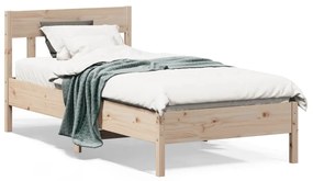 Estrutura de cama com cabeceira 90x200 cm pinho maciço