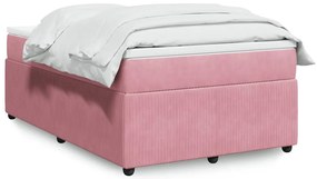 Cama boxspring com colchão 120x200 cm veludo rosa