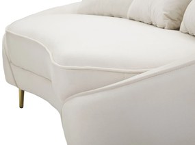 SOFÁ DE 3 LUGARES COM ALMOFADAS 185X84X68 CM CREME E DOURADO