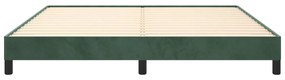 Estrutura de cama sem colchão 160x200 cm veludo verde-escuro