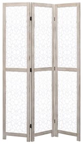 vidaXL Biombo com 3 painéis 105x165 cm madeira maciça branco