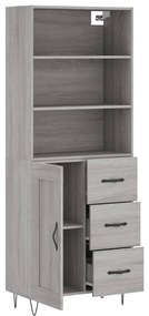 Armário alto 69,5x34x180 cm derivados de madeira sonoma cinza