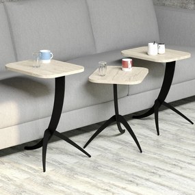 Conjunto de Mesas de Encostar Pion 3 – Travertine – Medidas Variadas