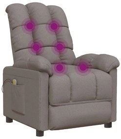 Poltrona de massagens tecido cinza-acastanhado