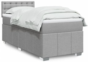 Cama com molas/colchão 100x200 cm tecido cinzento-claro