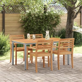 Mesa de Jardim vidaXL 150x90x75 cm em Madeira de Acácia Sólida e Metal
