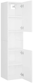 Conjunto de móveis de casa de banho derivados madeira branco