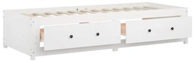 Sofá-cama de solteiro 90x190 cm madeira de pinho maciça branco