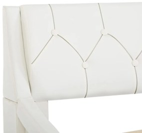 Estrutura de cama 140x200 cm couro artificial branco