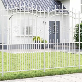 vidaXL Cerca de jardim Branco 215 cm Aço com Revestimento em Pó