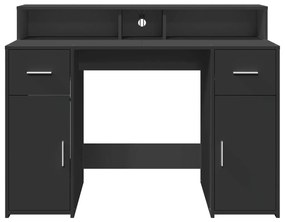 Secretária c/ luzes LED 120x55x91 cm derivados de madeira preto
