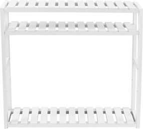Estante de bambu com 3 prateleiras 60 x 54 x 15 cm Branco