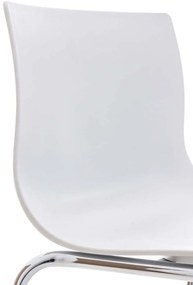 Conjunto de 2 bancos de bar Hoover em plástico e com estrutura cromada 43 x 100 x 48 cm Branco