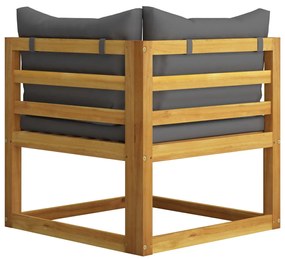 8 pcs conjunto lounge de jardim com almofadões acácia maciça