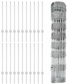 Postes de Cerca vidaXL 11 pcs U-Channel 80 cm Aço Galvanizado
