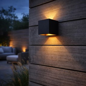 Candeeiro de Parede Exterior Preto Incl. LED IP65 Solar - Charlene