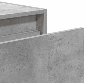Mesas de cabeceira de parede c/ luzes LED 2pcs cinzento cimento