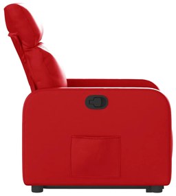 Poltrona reclinável elevatória couro artificial vermelho