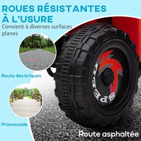 Moto 4 elétrica para crianças de 18 a 36 meses, a bateria de 6 V com marcha à frente e atrás, 70 L x 41,5 L x 48,5 A cm, vermelho