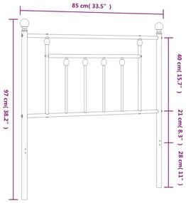 Cabeceira de cama 80 cm metal branco