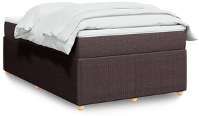 Cama boxspring com colchão 120x190 cm tecido castanho-escuro