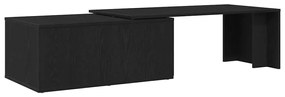 Mesa de Centro Folheada Preta de 150x50x35 cm