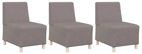 Cadeira de Sofá Cinza Claro 55 cm em Tecido 3 pcs