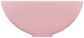 Lavatório WC luxuoso redondo 32,5x14cm cerâmica rosa mate